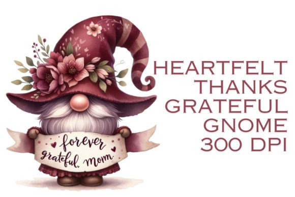 Download Heartfelt Thanks Grateful Gnome Clipart - Premium Bundle